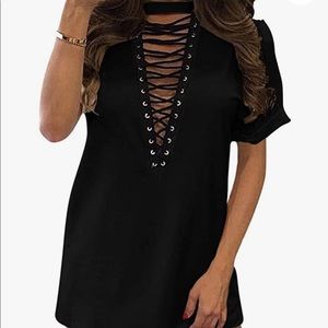 Tie up mini t shirt dress